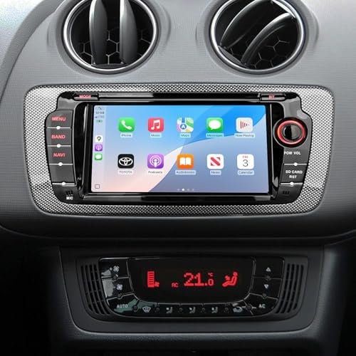 Autoradio für Seat Ibiza IV 6J 2009-2013 Seat Ibiza Autoradio Upgrade 7 Zoll Touchscreen Radio mit Wireless Carplay Android Auto Wireless EQ BT GPS Spiegel FM RDS USB Rückfahrkamera (2+64G)