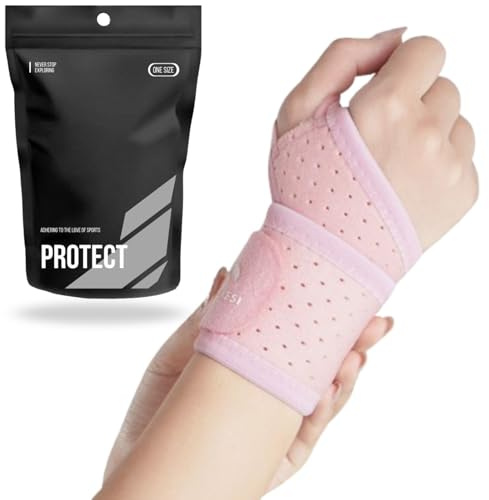 Muñequera Ambidiestra Ortopédica, Especial para Muñeca Abierta, Tendiditis y Esguince. Diseño Anti Rozaduras. Compresion Ajustable. Cómoda Y Transpirable. Muñequera Tunel Carpiano. (Color Rosa)