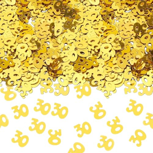 Fesnova Konfetti 30 Geburtstag, 500 Stück Goldenes Tischdeko 30 Geburtstag Konfetti Streudeko, für Geburtstagdeko, Motto Party, Tischdeko, DIY
