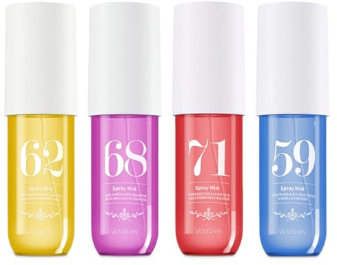 4 Pcs Parfum, Perfume Spray, Women's Bodyspray, Body Splash für Frauen, Lang Anhaltender Duftspray, Haar und Körperduftnebel, Bodyspray, Parfüm für Damen