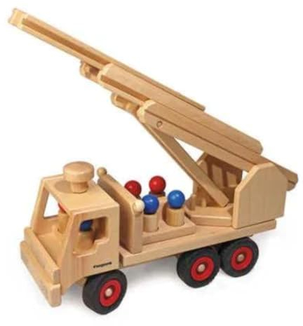 Fagus 10.48 Holz Feuerwehr Spielfahrzeug, Holz Farbe, 40 cm