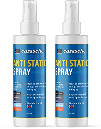 Caraselle Anti Static Spray - Multipurpose Cleaner for Clothes, Blinds, Carpets & Curtains - Removes Crease on Blouses & Skirts - Anti-Wrinkle Clothes Spray 250ml, 2 bottles