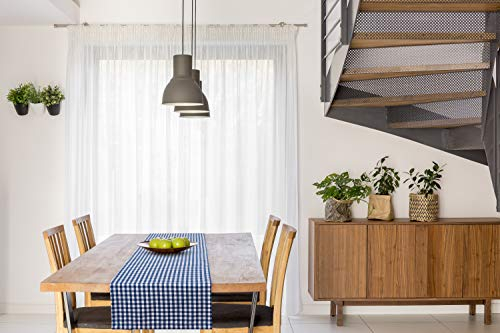 FILU Tischläufer 40 x 150 cm Dunkelblau/Weiß kariert (Farbe und Größe wählbar) - hochwertig gefertigter Tischläufer aus 100% Baumwolle im skandinavischen Landhaus-Stil