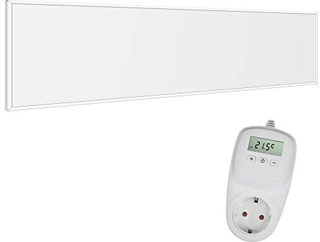 VIESTA® Infrarot Wandheizung mit Thermostat [INKL. TH10 THERMOSTAT] – Infrarotheizung Kassettendecken – Carbon Crystal Infrarotheizung – ultraflache Rasterdecken Wandheizung – 120x30 cm - 360 W
