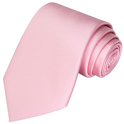 kissties herren feste satin krawatte reine farbe krawatte krawatten + geschenkbox einheitsgröße rosy rosa