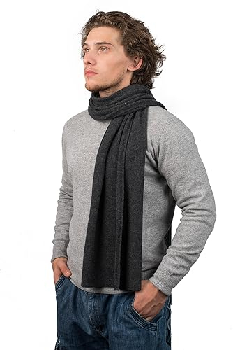 Dalle Piane Cashmere - Schal aus 100% Kaschmir - Made in Italy - für Mann/Frau, Farbe: Anthrazit, Einheitsgröße