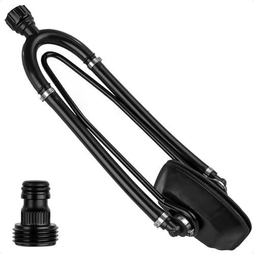 Five Oceans Outboard Motor Muffs, Dual Feed Muff Boat Motor Flusher, Black PVC Marine Grade Rectangular Muffs, Coated Steel Bracket, Includes Garden Hose Connector and Quick Connect Adapter - FO4241