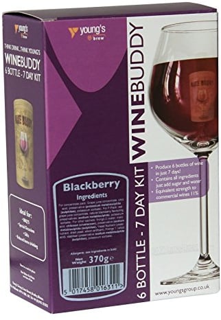 Winebuddy BlackBerry Fruit Wine Kit - 6 Bottles in 7 Days - Young's Home Brew