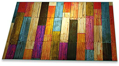 decorwelt | Herdabdeckplatte 80x52 cm 1-Teilig Holz Bunt Ceranfeldabdeckung Universal Spritzschutz Glas Deko Elektroherd Induktion für Kochplatten Herdschutz Schneidebrett Sicherheitsglas