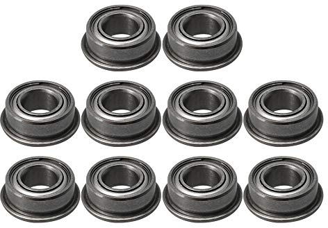 BQLZR Silver MF105ZZ Mini-Kugellager, doppelt geschirmt, Flansch-Kugellager, 5 x 10 x 4 mm, 10 Stück