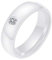 HIJONES Unisex Weiß 6mm Breit Einfach Keramik Paar Ringe für Männer Frauen mit Weiß Kubikzircon Hochzeit Verlobungsband Größe 54