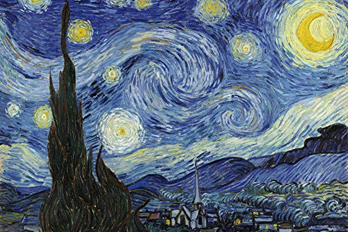 1art1 Vincent Van Gogh Die Sternennacht, 1889 Selbstklebende Fototapete Poster-Tapete 180x120 cm