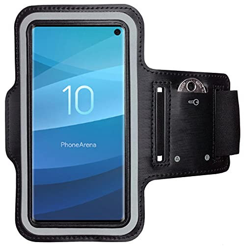 CoverKingz Porta cellulare da corsa per Samsung Galaxy S10 - Porta telefono corsa con tasca portach Galaxy S10 - Portacellulare per correre Fascia braccio smartphone Nera