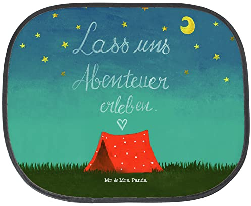 Mr. & Mrs. Panda Auto Sonnenschutz Abenteuer - Geschenk, Urlaub, Frühlings Deko, Sonnenschutz Autofenster, Natur, Sonnenblende, Zelten, Sonnenblende