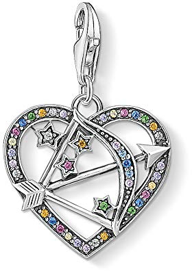 Thomas Sabo Damen Charm-Anhänger Herz Amors Pfeil 925 Sterling Silber 1822-318-7