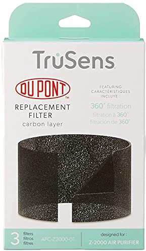Leitz Recambio de Capa de carbón Dupont para el purificador de Aire TruSens Z-2000, 3 Unidades, Negro, One Size