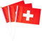 Schweiz-Flagge, Schweizer Flagge, kleine Mini-Hand-Schweizerland-Flaggen auf Stab, ideal für Party-Paraden, Sportveranstaltungen, patriotische Festival-Dekorationen