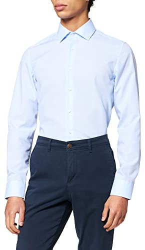 Seidensticker Herren Mens Slim Longsleeve Cotton Business Shirt, Hellblau(675198), 44 EU