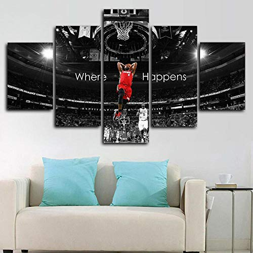 runtooer Bilder Dekorative malerei Spray malerei leinwand malerei 5 stück Lebron James Basketball Leinwand Wandbild, Möbel Art Deco, Rahmen