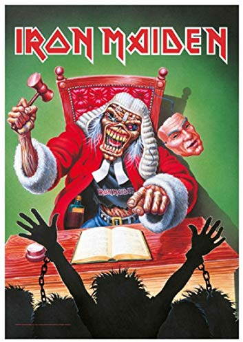 Iron Maiden Posterfahne Eddie The Judge Fahne Poster Flagge Dead Sentence Flag Textilposter Posterflagge