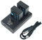 DSTE 2X DMW-BLC12 Rechange Batterie + Dual USB Charger avec écran LCD Compatible pour DMW-BLC12E DMW-BLC12PP BP-DC12 BP-DC12U BP-DC12E et Panasonic Lumix DMC-FZ200GK DMC-FZ1000 V-LUX4 Leica Q Caméra