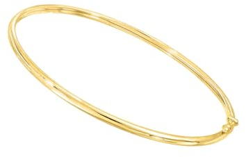 forme di Lucchetta - klein Armreif aus 585 Gelbgold (14 Karat) - Bangle 14k - 17cm, Goldarmband Damen 585 Echtgold - Hochwertiges Schmuck hergestellt in Italien