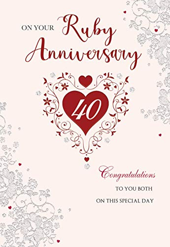 Royal Publishing Glückwunschkarte zum Jubiläum Classic On Your Annivesary, 40 Jahre, 22,9 x 15,2 cm