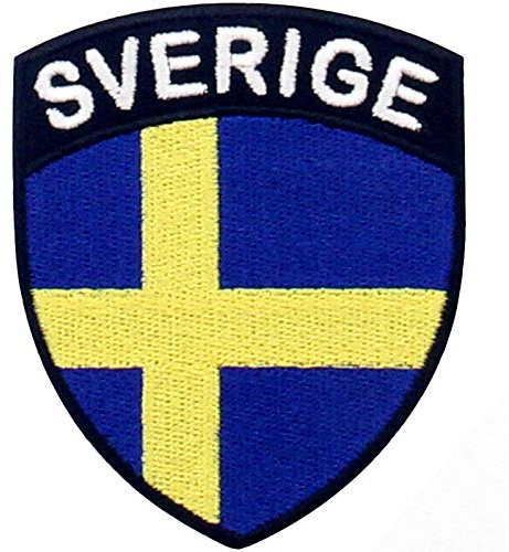 Schweden Schild Flagge Bestickter Aufnäher zum Aufbügeln/Annähen