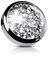Paula & Fritz® Aufsatz-Dermal Anchor 3-mm Kugel Glitzer Klar 316L Chirurgenstahl 1,2-mm Gewinde Haut-Anker Skin Diver Implantat Aufsatzkugel Epoxid