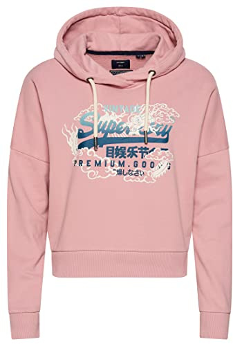 Superdry Womens Vintage VL Narrative Sweat à Capuche pour Femme Rose Clair Taille M