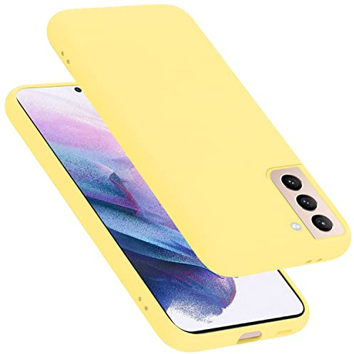 Cadorabo Hülle kompatibel mit Samsung Galaxy S21 Plus Hülle Silikon Handyhülle für Galaxy S21 Plus Case aus flüssigem Silikon- Kratzfeste und stoßfeste dünne TPU Schutzhülle - Liquid GELB