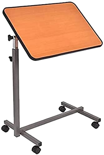 Tavolino Servitore Letto Regolabile Pieghievole Con Ruote Dispositivo Medico Pazienti Allettati Identificativo di registrazione BD/RDO: 2080272/R, Marrone E Silver, 71-110cm