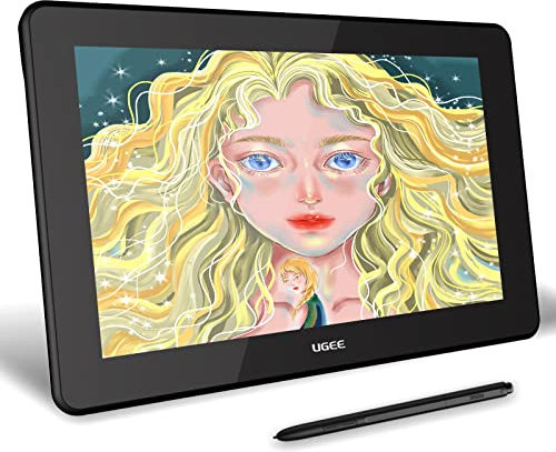 UGEE U1600 15,4-Zoll Grafiktablett mit Display, 127% sRGB Anti-Glare-Grafikmonitor, 8192 Levels Battery-Free Stylus, Pen Display Support für Android Phone & Windows/Mac/Chrome OS