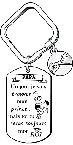 LKJHGF Porte-clés Papa - Meilleur Cadeau de Fête des Pères, Baptême et Noël pour Hommes