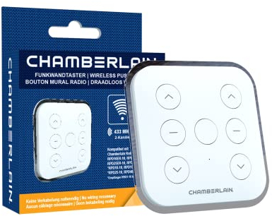 Chamberlain 2-Kanal RTXW2-10 Funk-Wandsender für Rollladenantriebe, Weiß