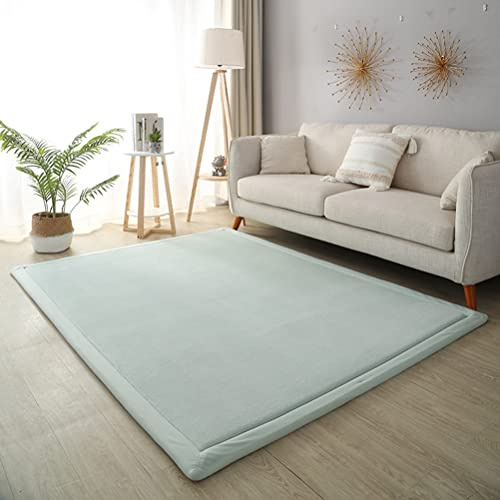 Joydec Krabbelmatte Baby und Spielmatte, Dick und Weicher rutschfest Krabbeldecke für Kleinkinder, Kinderteppich Kinderzimmer Mädchen Jungs, Grösse:180x200 cm, Farbe:Hellblau