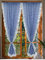 Yaland Scheibengardinen Gardinen Schal Landhausstil Karo Vorhänge Vintage Stangendurchzug Blickdicht Breite 90cm Hoch 120cm Blau