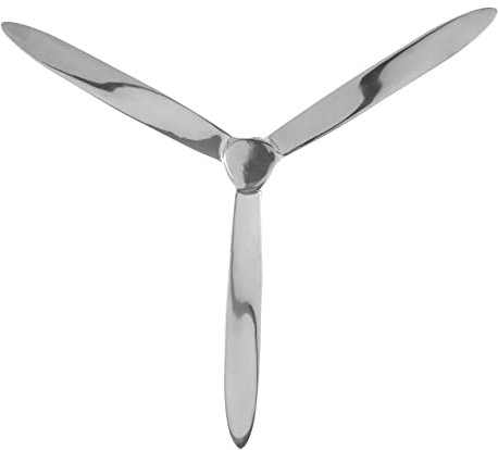 Premier Housewares Wall Mounted Three Blade Propeller/Stylish Shiny Aluminium Home Decor/Distinctive Decorative Home Accessories W71 x D4 x H71cm Weight 1.9kg.