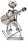 MF Megafuchs Wein Bier Wasser Flaschenhalter Musiker Gitarre aus Metall Geschenkidee Höhe 32cm Handarbeit