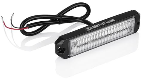 Raptors LED Technik Frontblitzer XM6 | Weiß I Zulassung ECE R65 | 10–30V DC | Kreuzungsblitzer | Frontblitzer | Heckblitzer | LED Warnsystem für Einsatz- & Baufahrzeuge