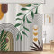 ASDCXZ Duschvorhang Boho 180x200 cm, Modern Abstrakt Kunst Style Sonne Mond Grün Braun Palme Blätter Linie Waschbar Duschvorhänge Textil für Badewanne mit 12 Haken, Muster-14