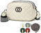 HAWILL Crossbody Bag Damen Umhängetasche Kleine mit Breiter Gurt Handtasche Leder Taschen Moderne Schultertasche mit Reißverschluss und Verstellbar Abnehmbar Schultergurt für Mädchen Frauen (B-beige)