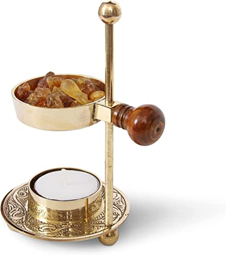 BishtHub Brûleur d'encens en résine Dhoop Dhuni - Porte-encens Sambrani Dhoop pour la maison et le temple - 12,7 cm de hauteur (environ)