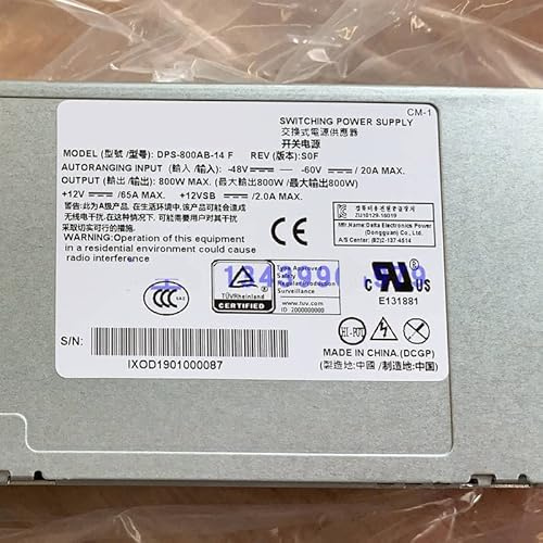MIDTY Bloc d'alimentation PC pour alimentation DC 800 W DPS-800AB-14 F