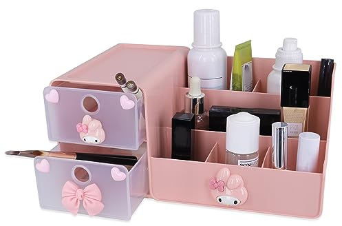 Roffatide Cartoon Cinnamoroll Desktop Schreibtisch Bürobedarf Container Anime Stifthalter für Schreibtisch Niedlicher Bleistift Tasse Topf Make-up Pinselhalter Hohe Kapazität Box Rosa