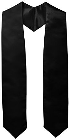 GraduationMall Abschluss Stola für akademische Kirche Priester Chor Stola Stahl 183cm Unisex Erwachsene Schwarz