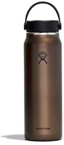 Hydro Flask - Leichte Trinkflasche 946 ml (32 oz) Trail Series - Vakuumisolierte, Wiederverwendbare Trinkflasche aus Edelstahl mit Auslaufsicherem Flex Deckel - Wide-Öffnung - Obsidian