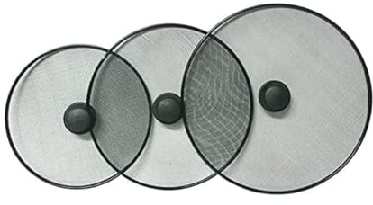 PEBBLE HUG Frying Pan Cover Splatter, Kitchen Frying Pan Splatter, Fine Mesh Splatter Screen, Kitchen Accessories for Frying and Cooking, Easy To Clean Pack of 3