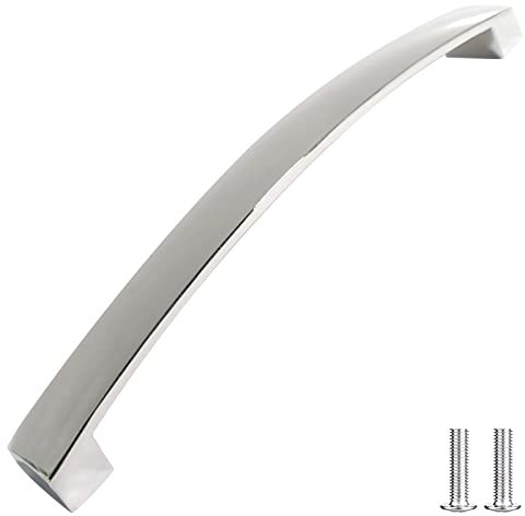 Decoranddecor Brushed, Polished Chrome or Matt Black Kitchen Bathroom Cabinet Door Drawer Furniture Handles (160mm Hole Center, Polished Chrome)