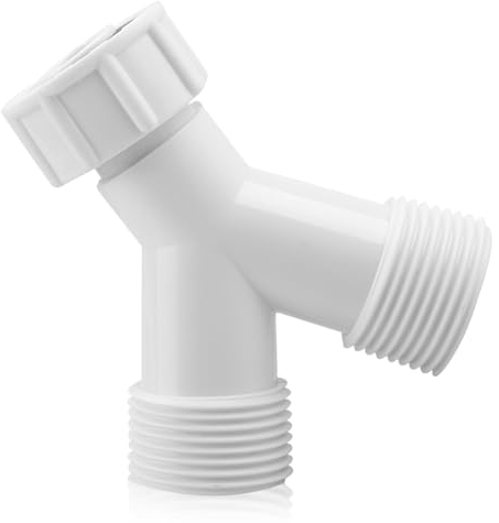 GLADFRESIT Plastic Water Pipe Connector 3/4 Plastic Y-Shaped Splitter Connector Distribution Tube Kitchen Sink Hose for Washing Machine Dish Washer Garden